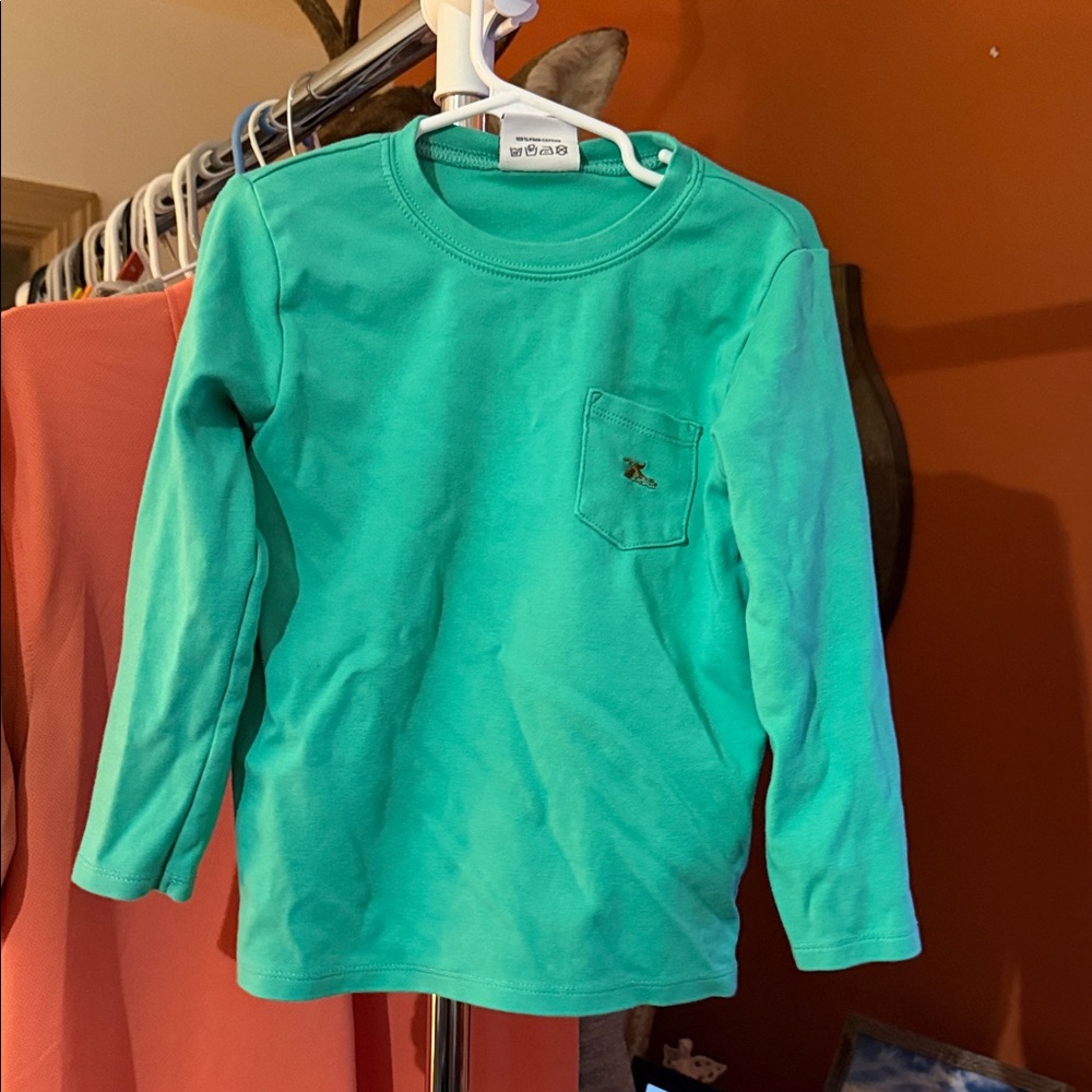 Vibrant Teal Long Sleeve Kids Shirt